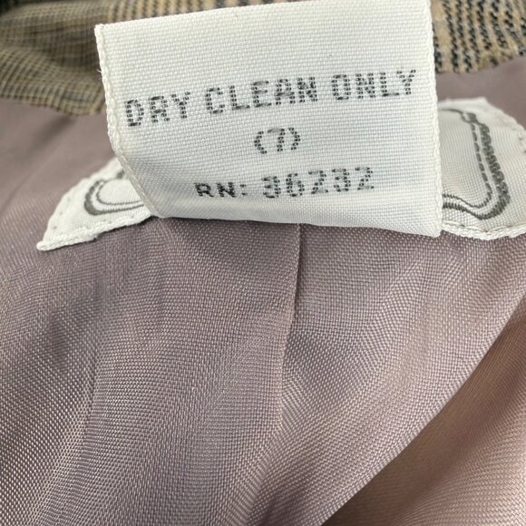 Vintage J Gallery Womens 2 Piece Suit Rayon Linen Size 7/8 One Button Jacket - Picture 11 of 11